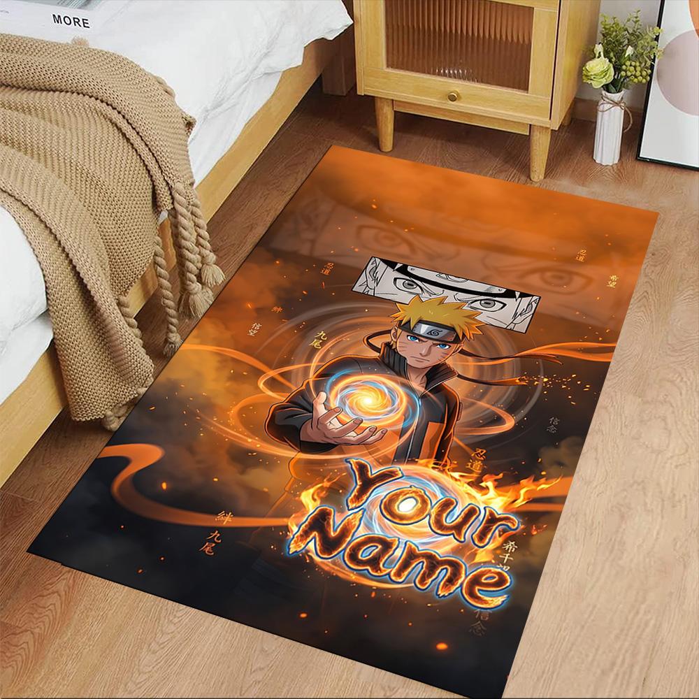 Naruto Character Customize Text Floor Rug Office Rug Suitable for Study room Decorate room Kitchen Playrooms Anti-slip Rug Anime Office Decor