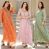 Muslim Women's Ramadan Arab Long Sleeve Abaya Swing Dress