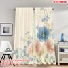 2 Stück 2D-Flachdruck Frohe Weihnachten Vorhänge Kosmosblumen Aquarell Digitaldruck Polyester Vorhänge Festliche Vorhänge für