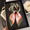 Classic Chain Print Square Scarf Luxury Soft Satin Stylish Versatile Neck Scarf For Women Hairbands Headscarf Bandana