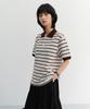 Deonseuteu Unisex Striped Polo Shirt_Udts6B121_Brown