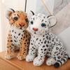 Non-Toxic 28/32Cm Simulation White Leopard Lifelike Animal Plushie Sitting Spotted Leopard Nice Gifts For Friends Home Decro