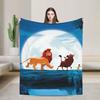 Lion King Friends  Blanket Simba Mufasa Nala Plush Novelty Soft Throw Blankets for Home Restaurant Spring Autumn