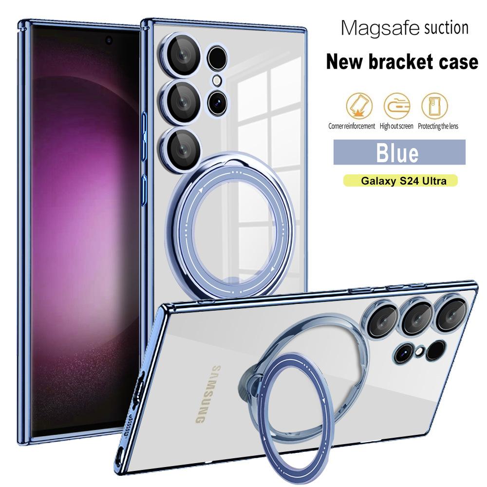 Bright Shield Rotating Magnetic Suction Bracket Suitable for Samsung S24 Ultra Mobile Phone Case Full Inclusive Lens A05S Anti Fall Protection Case