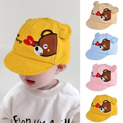 Adjustable Cap Baby Baseball Cap Kids Boys Girls Cartoon Duck Tongue Cap Sunshade Hat with Ears Fisherman Hat Spring Summer