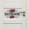 Roses, Slogan Anglais pour Salle de Bain, Autocollants de Porte, Autocollants Muraux pour Décoration de Maison