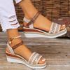 Women's Braided Casual Sandals Buckle Strap Platform Wedge Women Summer Light Non Slip Walking Sandalias Mujer