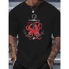 Tailles européennes T-shirt décontracté d'été pour homme à col rond avec impression d'ancre nautique, Tissu tricoté en élasthanne, Manches courtes Coupe régulière Respirant