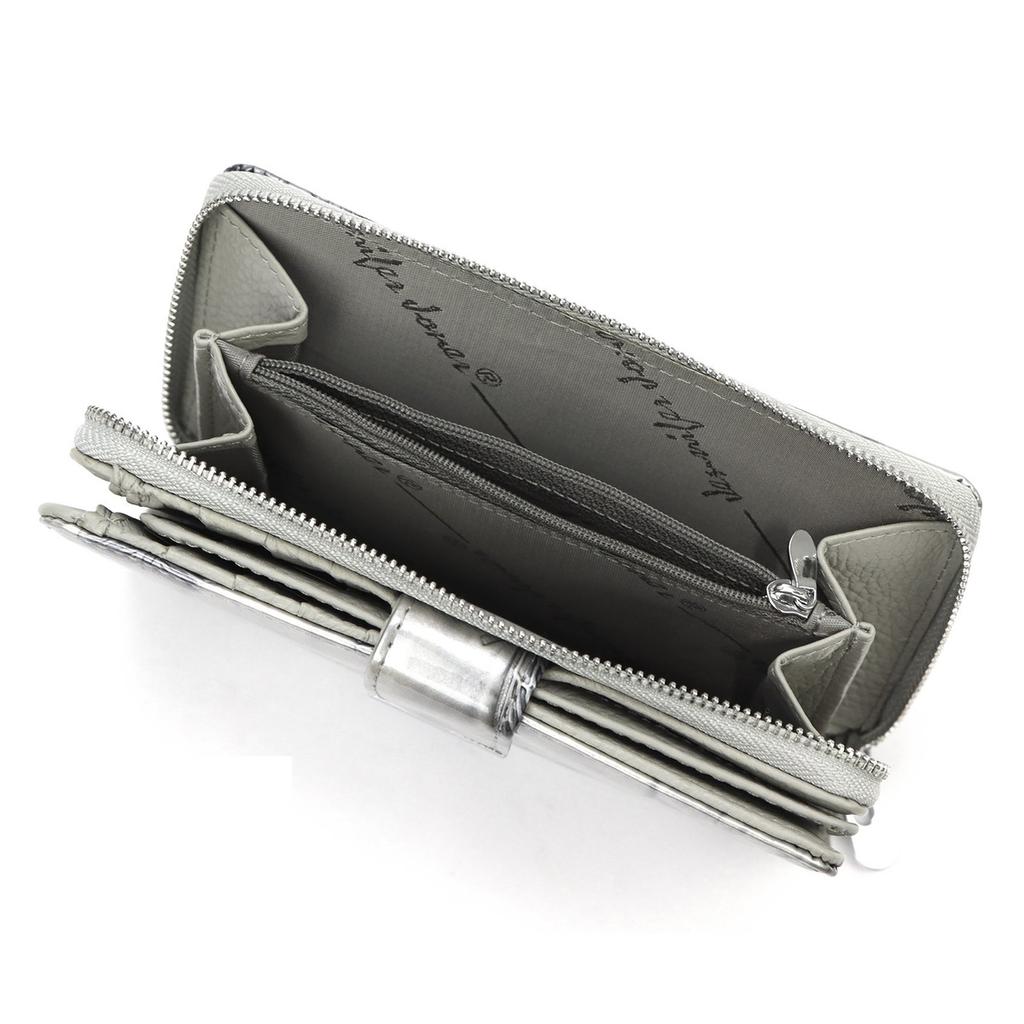 Large Stylish Leather Women's Wallet with Butterflies