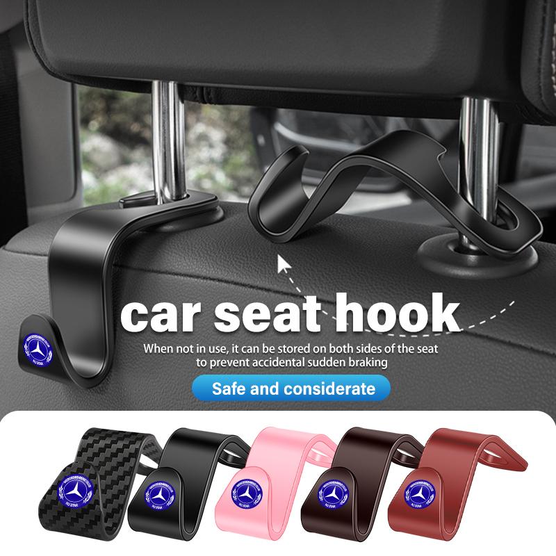 WLG4 4pcs Car Rear Seat Hook Storage Hanger Organizer Accessories For Mercedes Benz W202 W212 W126 W140 W168 W177 CLS GLE GLC GLS CLA
