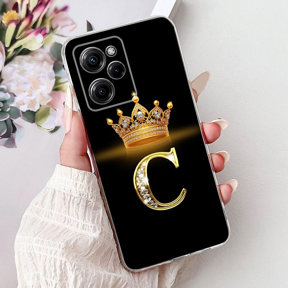 For Xiaomi Poco X5 Pro PocoX5 Fashion Crown Letter Phone Case For Poco X 5 X5Pro 5G Soft Silicone TPU Cases