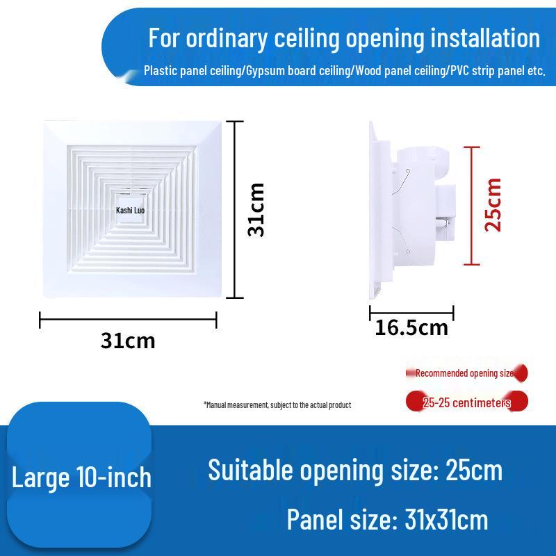 Ceiling-Mounted Exhaust Ventilation Fan for Kitchen, Bathroom, and Bedroom