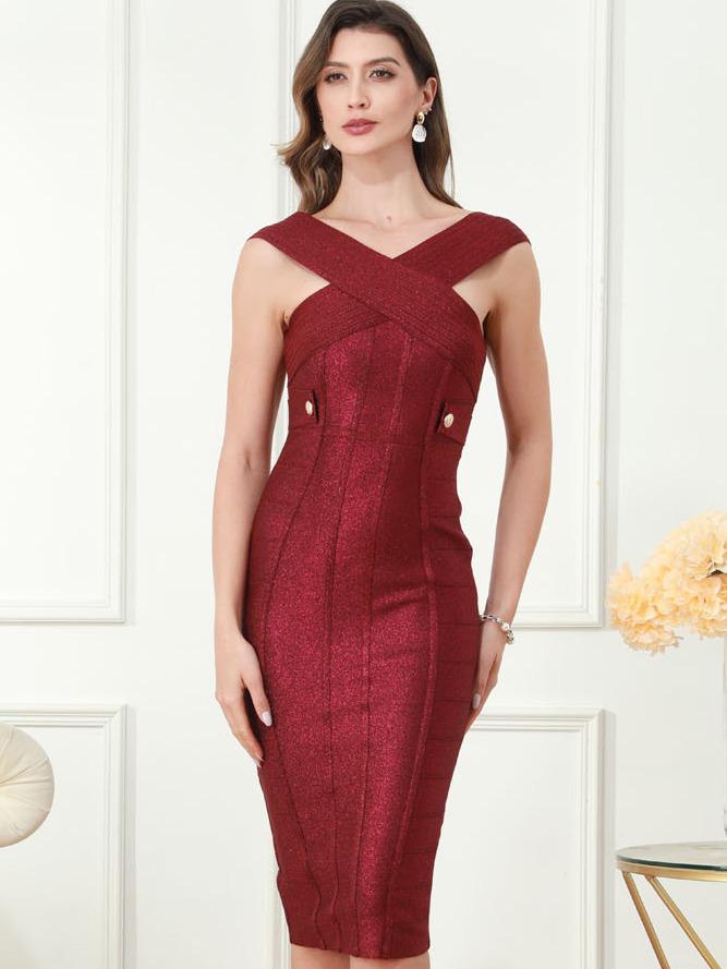 Elegant New Year Bodycon Evening Dress - Sexy, Sophisticated, European & American Style for Mature Fashion-forward Women