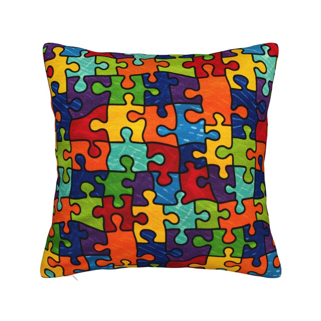 Pillow Case Pastel Candy Autism Awareness Puzzle Soft Pillow Cover For Wedding Party Home Decor Fashion Pillowcases