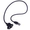 1Pc Rj45 Male To Female Screw Panel Mount Ethernet Lan Network Extension Cable