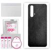 apgo Beschermende Skin Sticker voor de achterkant compatibel met Realme X50m 5G, Wrap Folie, Folie, Vinyl - Patroon Zwart Leer
