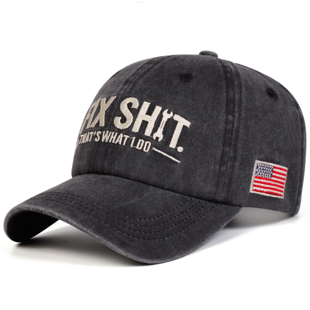 Berretti da Baseball Unisex Ricamati I FIX SHIT Lavati Primavera Autunno Outdoor Regolabili Cappelli Casual Cappello Parasole Berretto Sportivo