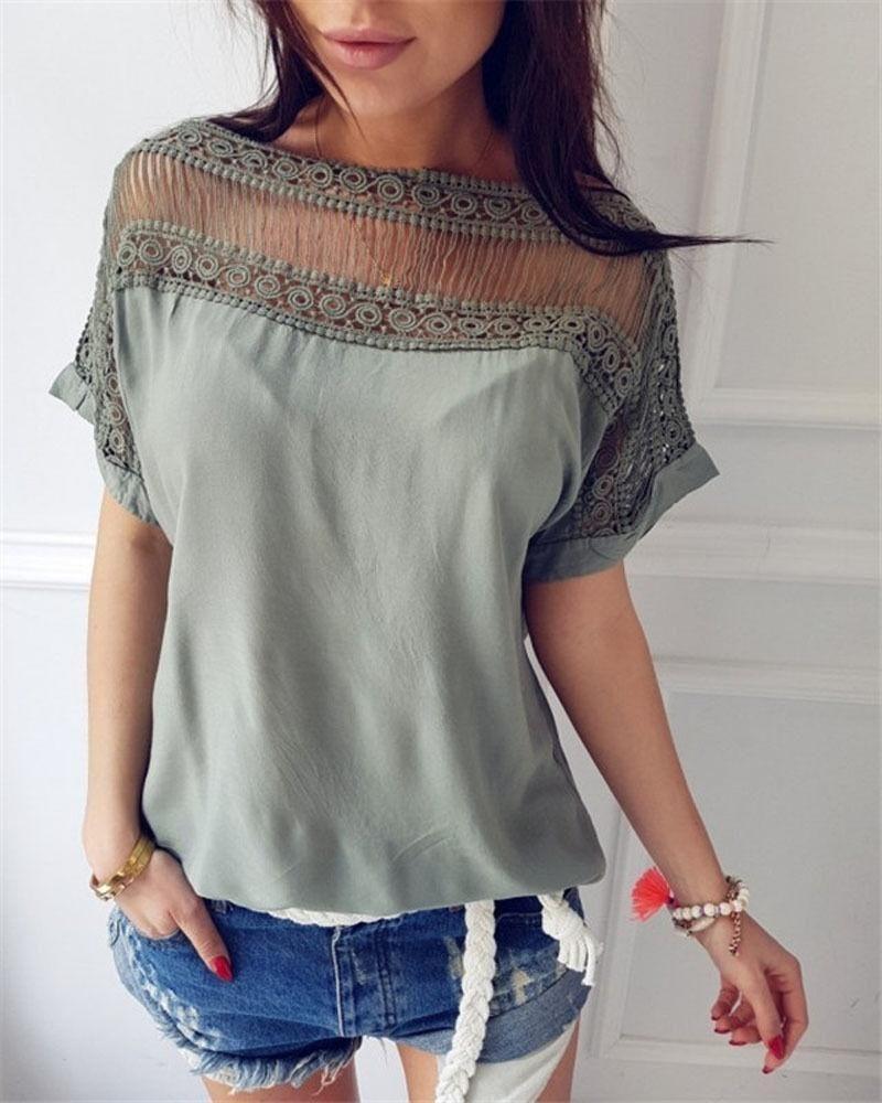 Premium Quality Fashion Women's Casual Loose Tops Blouse Short Sleeve Summer T-shirt