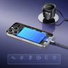 Car Charger with Retractable USB-C iPhone Lightning Cables 60W - Black