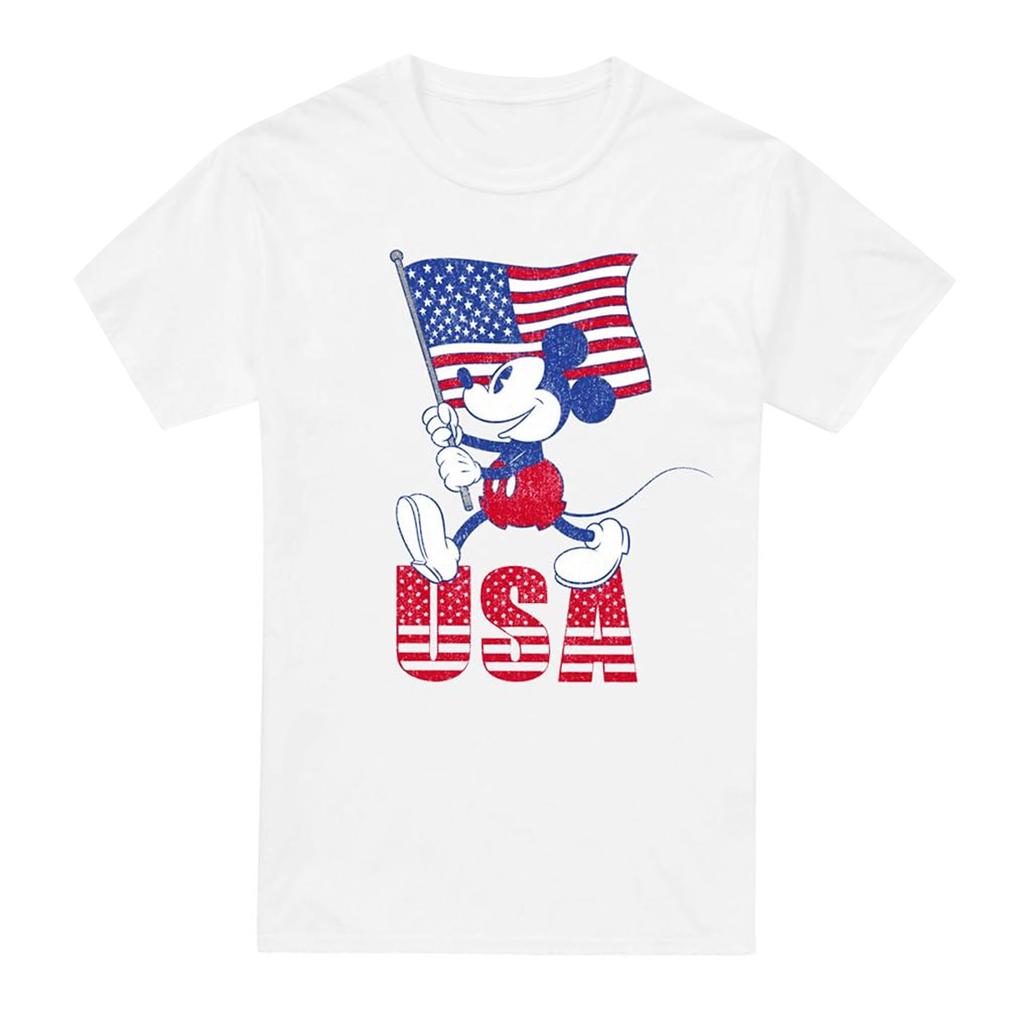 Disney Mens USA Mickey Mouse T-Shirt