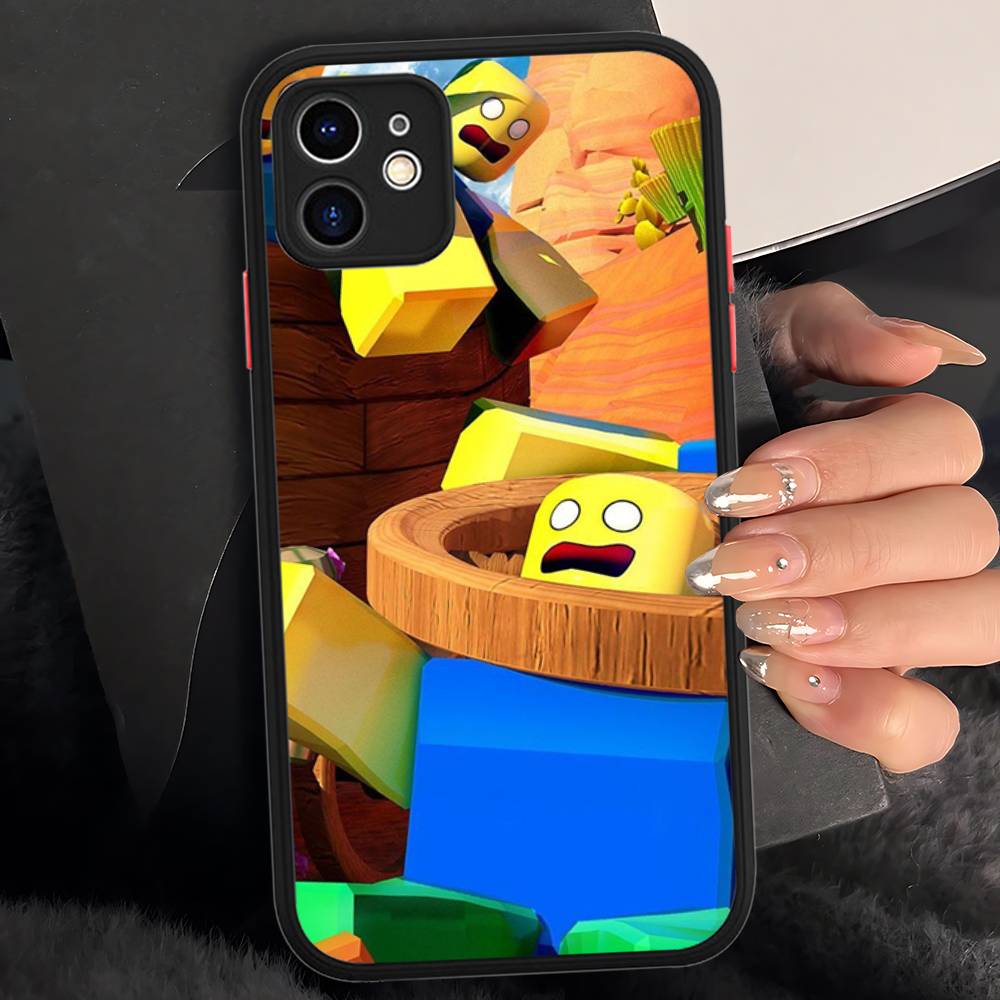 Populárna hra R-Roblox Puzdro na telefón Pre IPhone 16 Pro Max 15 14 13 12 11 XS MAX X Plus Cukríková farba Matný TPU kryt na telefón