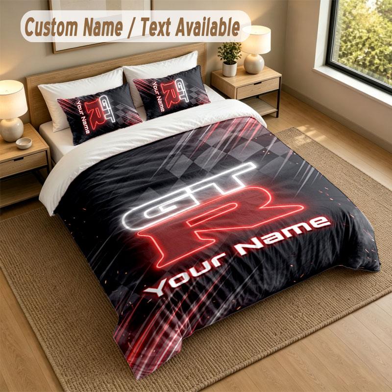 Bedding Set 1 Duvet Cover 2 Pillowcases Nissan GT-R Print Soft Bed Linen Bedroom Decor