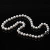 Real White Long Natural Freshwater Near Round Pearl Necklace Women,Wedding 925 Silver Necklace Anniversary Gift
