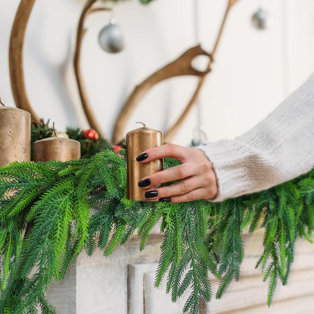 Artificial Christmas Garland Pine Needles Vine Garland Greenery Plant for Diy Garland Wreath Garden Home Decor