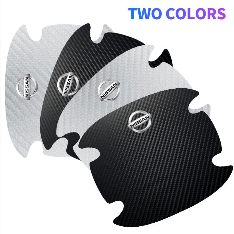 Neuer 4-teiliger Auto-Türgriff-Schutzaufkleber Emblem Auto-Styling für Nissan Sentra Altima Versa Bluebird Sunny Maxima X-Trail Pathfinder Murano Armada