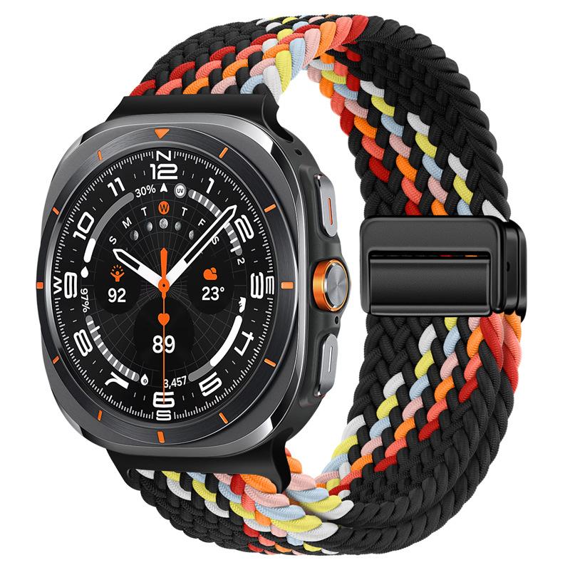 Nylon Magnetic Buckle Strap For Samsung Galaxy Watch Ultra 47mm Braided Solo Loop Bracelet For Galaxy Watch Ultra 47mm Correa