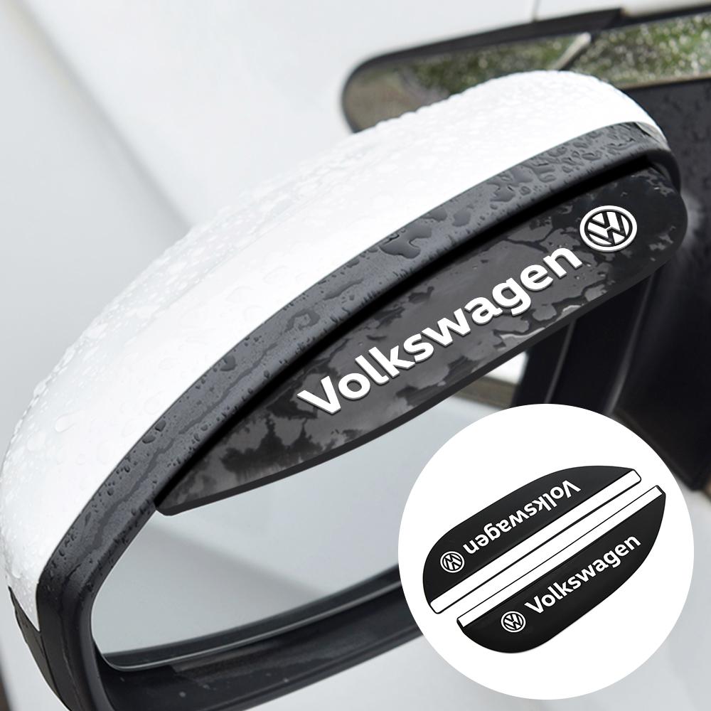 2Pcs Car Rearview Mirror Silicone Rain Eyebrow Water Proof Universal Auto Rear View Side Shield For VW Polo Tiguan Passat GolfAO3 RE1