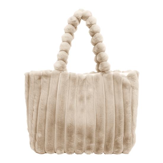 Plush Shoulder Bag Women Fuzzy Tote Fluffy Handbag Solid Color Furry Purse
