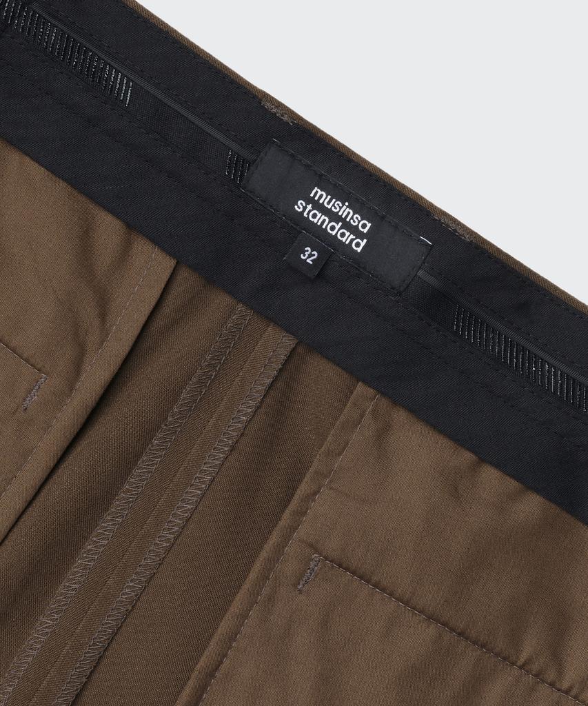 Musinsa Standard Real Wide Hidden Banding Slacks [Brown]