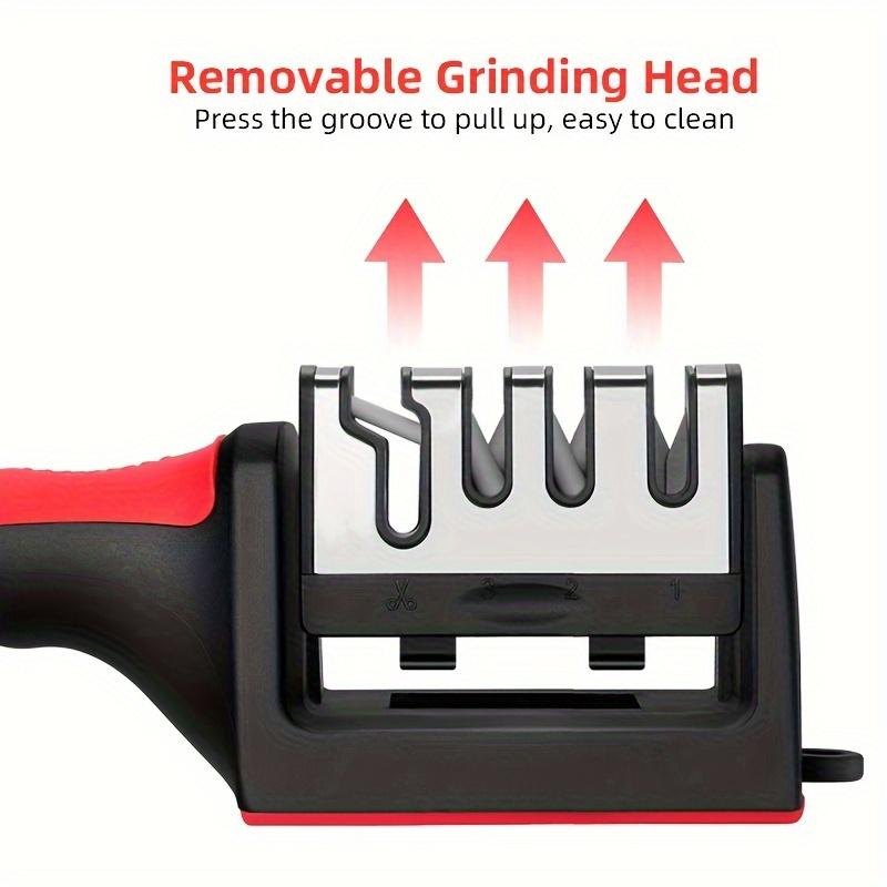 Supreme Precision 4-Stage Knife Sharpener - Tungsten Diamond & Ceramic Honing System with Whetstone Technology - Durable PP & TPR Body for Secure