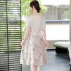 Elegant V-Neck Plant Print Two-Piece Set