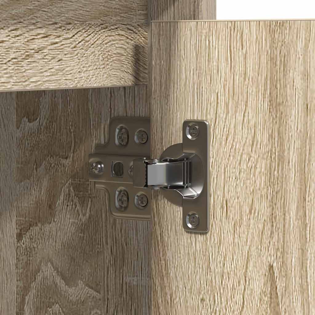 LED Sideboard In Sonoma Oak 71 X 34.5 X 75 Cm Engineered Wood
