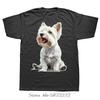Camiseta de Algodón Divertida de Perro West Highland White Terrier Camiseta Unisex Camiseta Oversize Camisetas de Fitness Tops Unisexs Ropa Streetwear