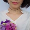 Thin Hippy Pendant Harajuku Collar Little Ball Leather Neck Chain Short Necklace Bead Black Choker