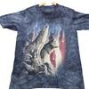 The Mountain Shirt Mens Small Blue Wolves Graphic Tee Nature Night Galaxy Top Unisex T-Shirt