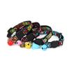 Classic Adjustable Cat Collar, Jacquard Embroidered Plaid Cat Collar with Bells and Floral Pendant Prevent Loss Fits Pet Cats & Puppies