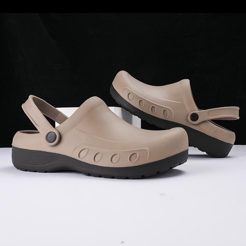 Men Chef Clogs Men Kitchen Shoes EVA Injection Shoes Anti-slip Outsole Comfortable Garden Clogs Waterproof Sandal 4 Colors 46