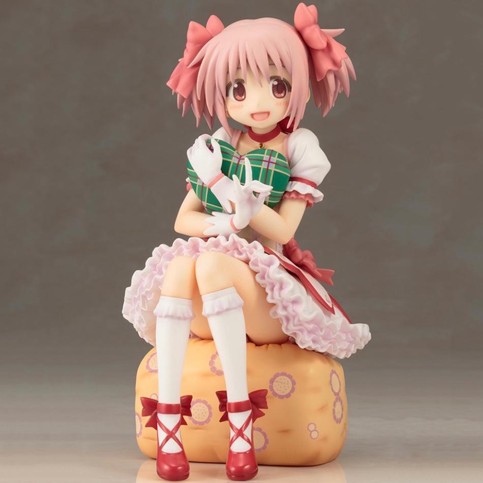 Animation Puella Magi Madoka Magica Kaname Madoka 14cm Sitting Posture POLYVINYL CHLORIDE Decor Collector-Worthy Miniature Holiday Presents Playthings