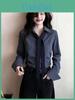Womens Long Sleeve Spring Designer Shirt With 3d Stripe Pattern For Casual Wear