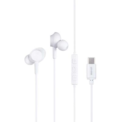 Maxell Canal Headphones with USB Connector Type C Wired with Call Compatible MXH-CC200WH Microphone, Type-C™ Compatible, Microphone,