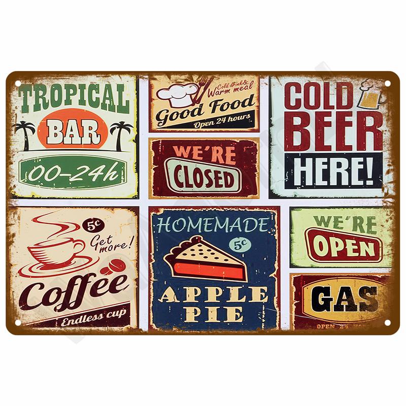 Vintage Tin Sign Home Decor Items Wall Decor Art Wall Mural Room Decoration Items Decor Men Retro Metal Sign Plate Bar Posters