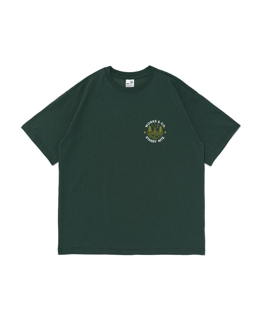 Wogseuaenko Star Night Short Sleeve T-Shirt (Green)