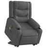 Massage Recliner with Rising Function Dark Grey Fabric