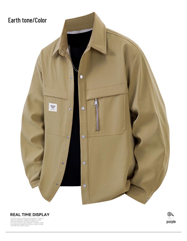 2025 New Men’s Trendy Loose-Fit Long Sleeve Shirt Jacket for Spring and Autumn