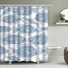 Blauwe Vis Douchegordijn Decoratief Badkamer Waterdicht Stof Badmatten voor Huisdecoratie Wit Blauw Bloemenpatroon Watercolo
