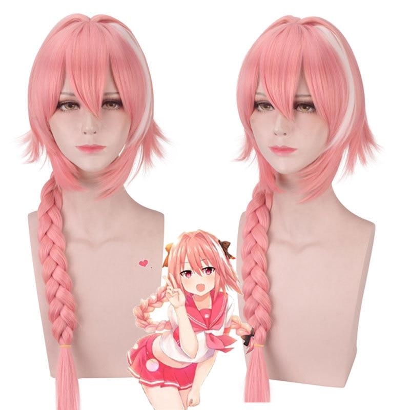 100cm Arrival Game Fate Apocryph Astolfo Cosplay Wigs Long Pink Heat Resistant Synthetic Hair Halloween Cosplay Wig